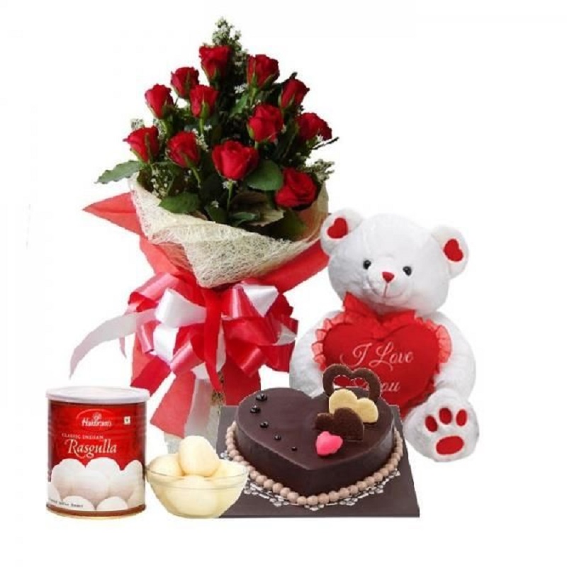 Rose-cake-teddy-rasgulla