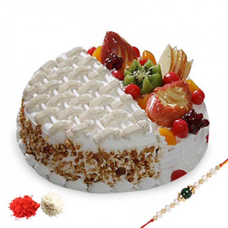 Rakhi with Fruits cake