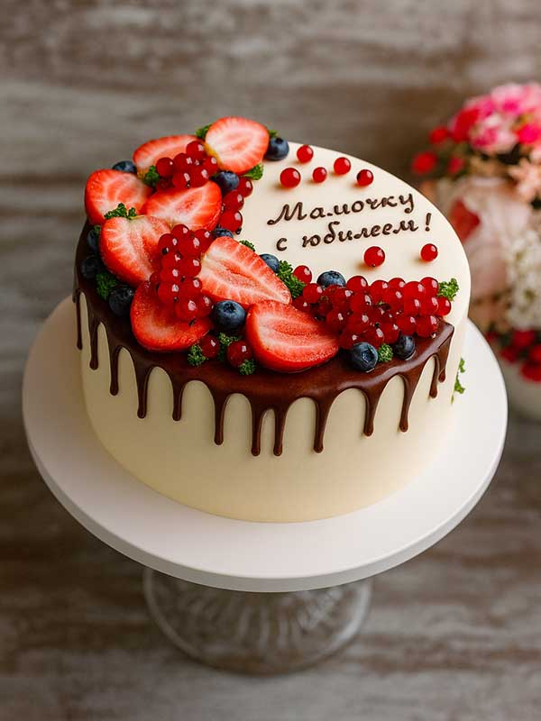 Choco Drip Fruit Cake