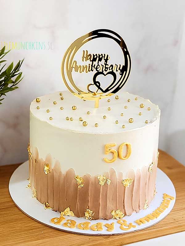 Golden Wedding Anniversary Chocolate Cake