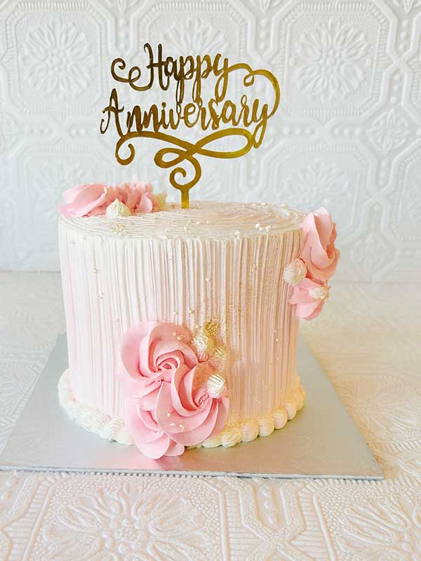 Pink & White Floral Chocolate Cake