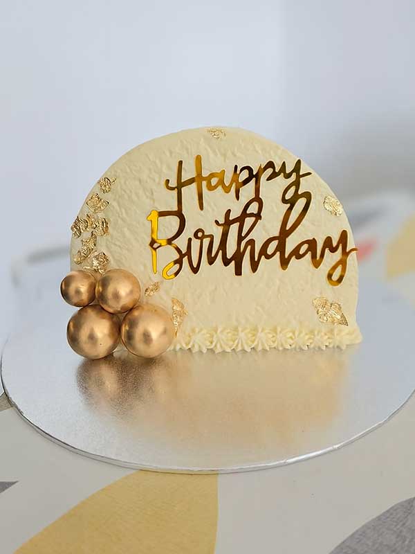 Chocolate Delight Semi-Round Birthday Cake