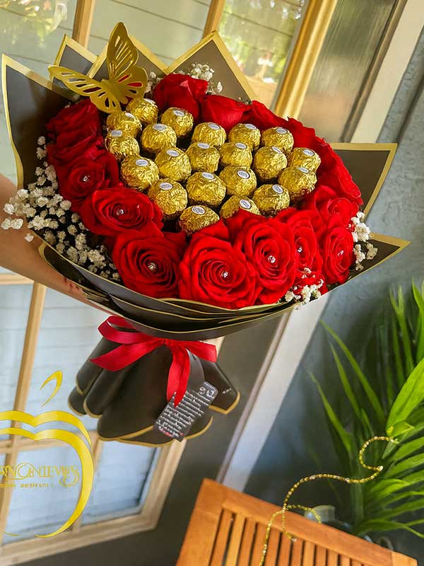 Red Roses & Ferrero with Butterfly