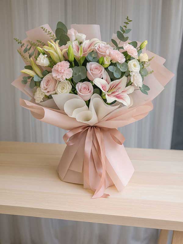 Peach & Pink Korean Wrap