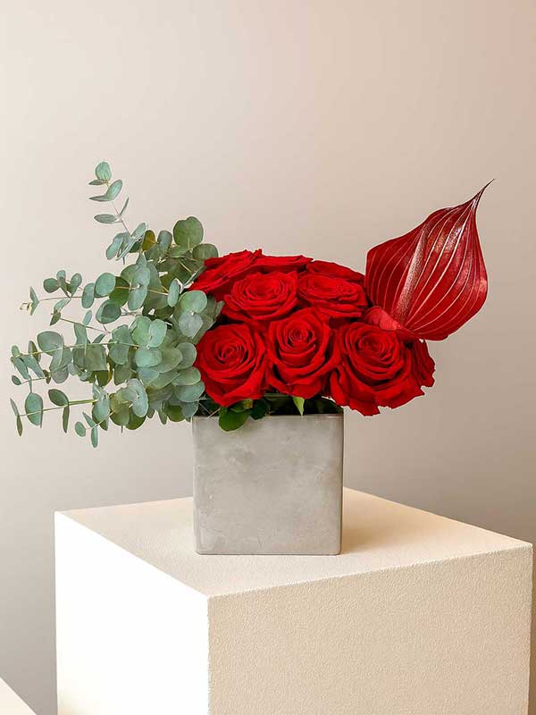 Crimson Anthurium Vase