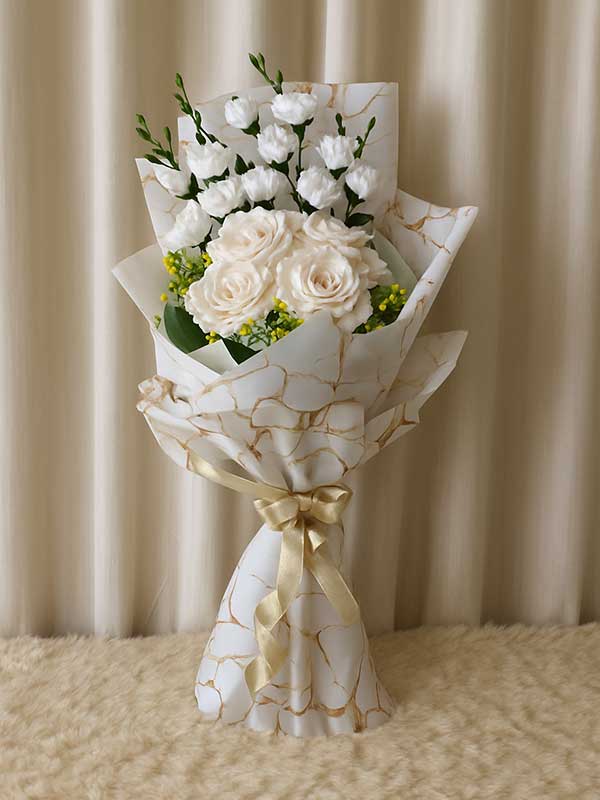 Artificial Peach & Cream Bunch