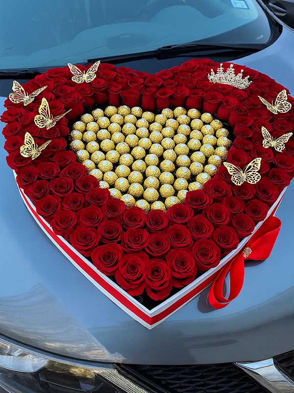 Ferrero Rocher & Rose Butterfly Heart