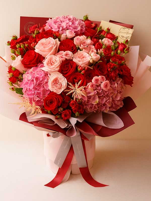 Pink Hydrangea & Rose Korean Paper Bouquet