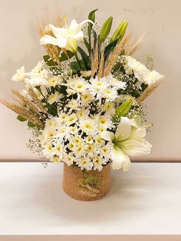 Rustic Lily & Daisy Jar