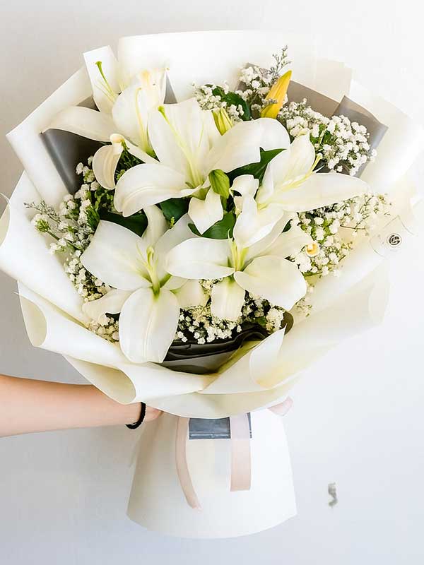 Oriental White Lily Bouquet