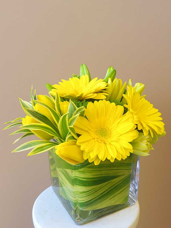 Yellow Daisies & Lilies Vase