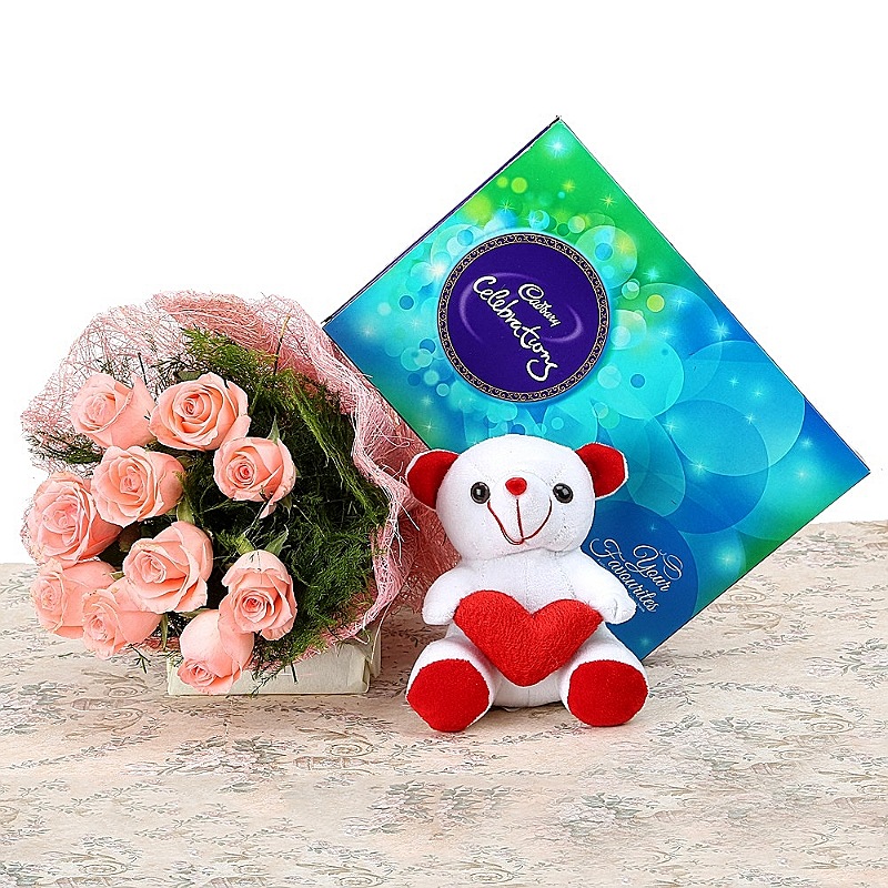 Smiles with Rose Celebration and Teddy