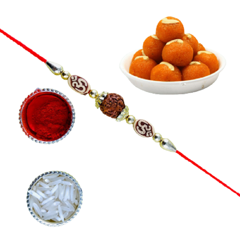 Rudraksh Rakhi with Motichoor Laddu