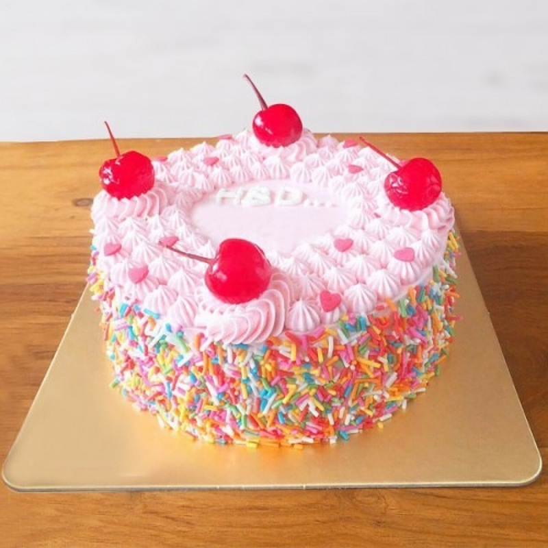 Multi Colour Strawberry Cake